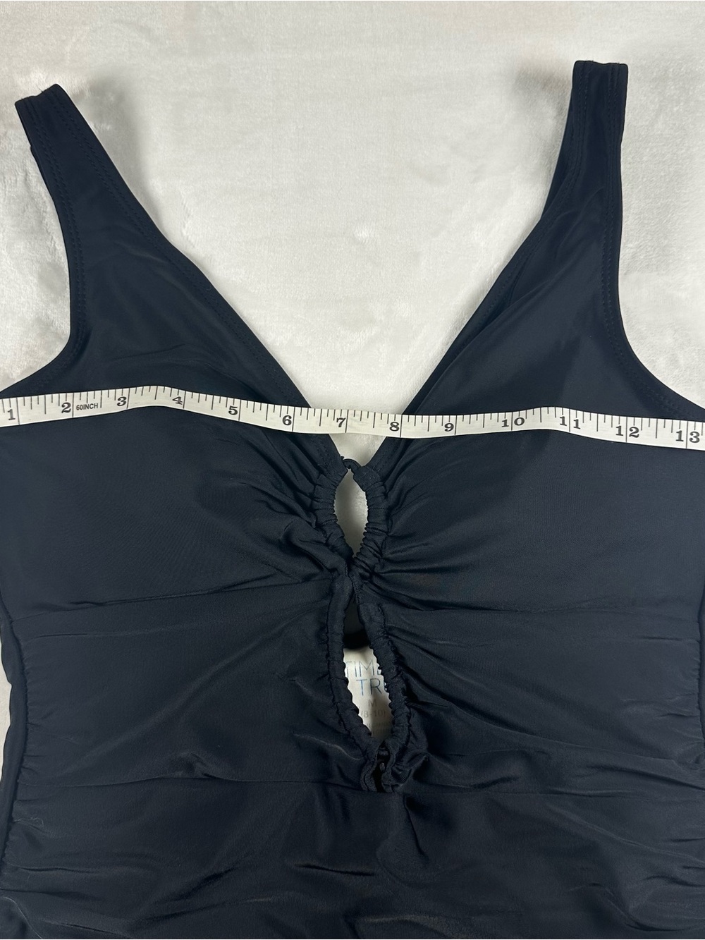 Black One-Piece Swimsuit with Front Twist Cutouts - Picture 8 of 8